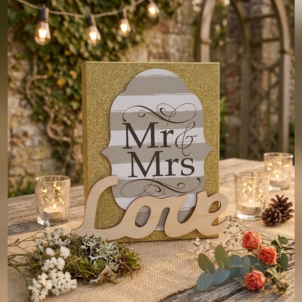 Mr & Mrs Wedding Decor Tabletop Sign Bridal Shower Gift Farmhouse NWT Copy 🇺🇦